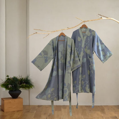 Natura Kimono Robe - Organic Cotton, Reversible Design for Ultimate Comfort