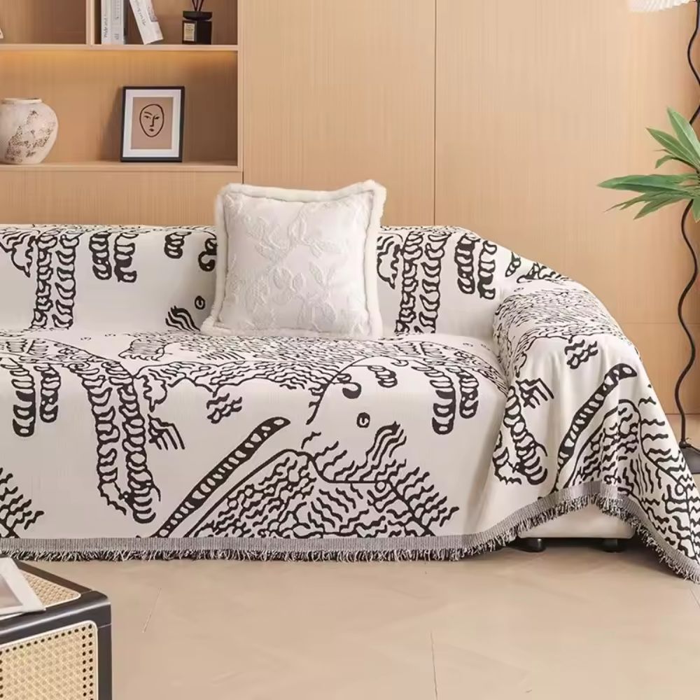 Naturals Sofa Cover - Microfiber, Artistic Botanical Design