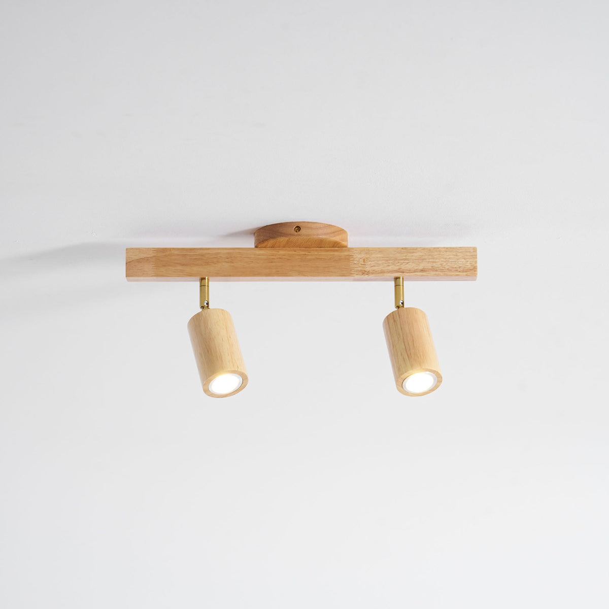 Multi-Head Track Spotlight with Wooden Shades for Kitchen, Dining Room & Living Room | Adjustable LED Rail Fixture | Rustic Farmhouse Ceilin