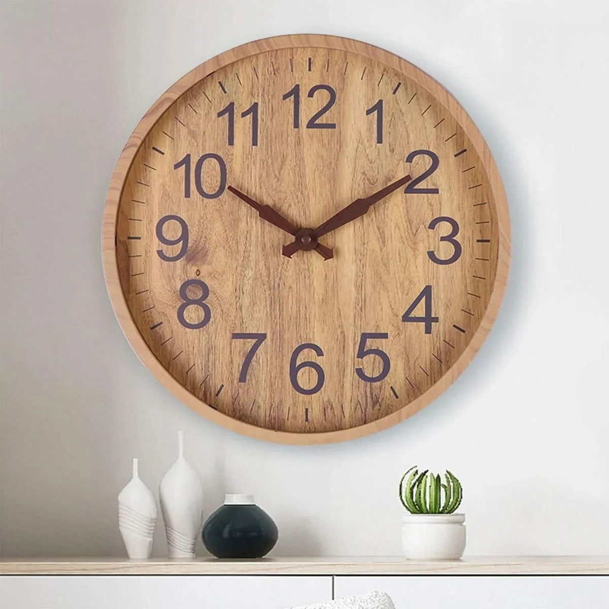 ECHO TIME – Modern Wooden Wall Clock with Silent Movement and Minimalist Natural Design for Elegant Home Decor
