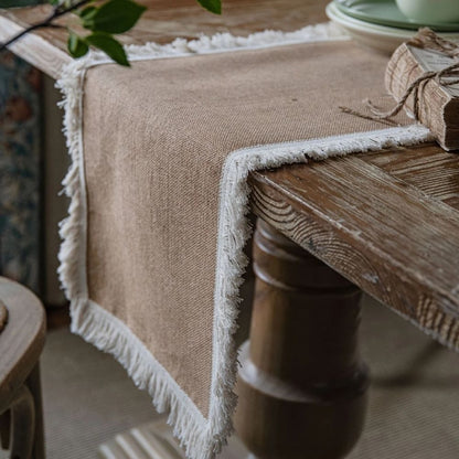 Natural Jute Table Runner – Rustic Bohemian Elegance for Dining and Events