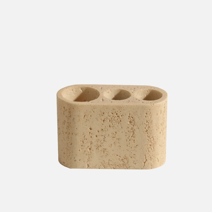 Natural Travertine Stone Bathroom Accessories Set – Elegant Beige Finish