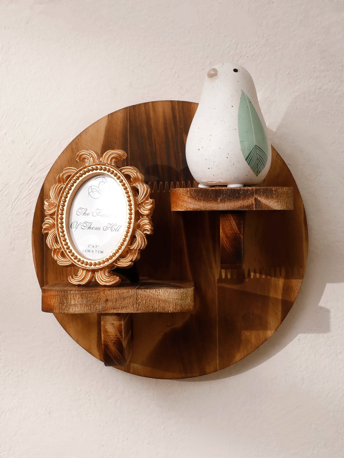 Natural Wood Floating Wall Shelf with Unique Grain | Stylish Decor for Small Spaces