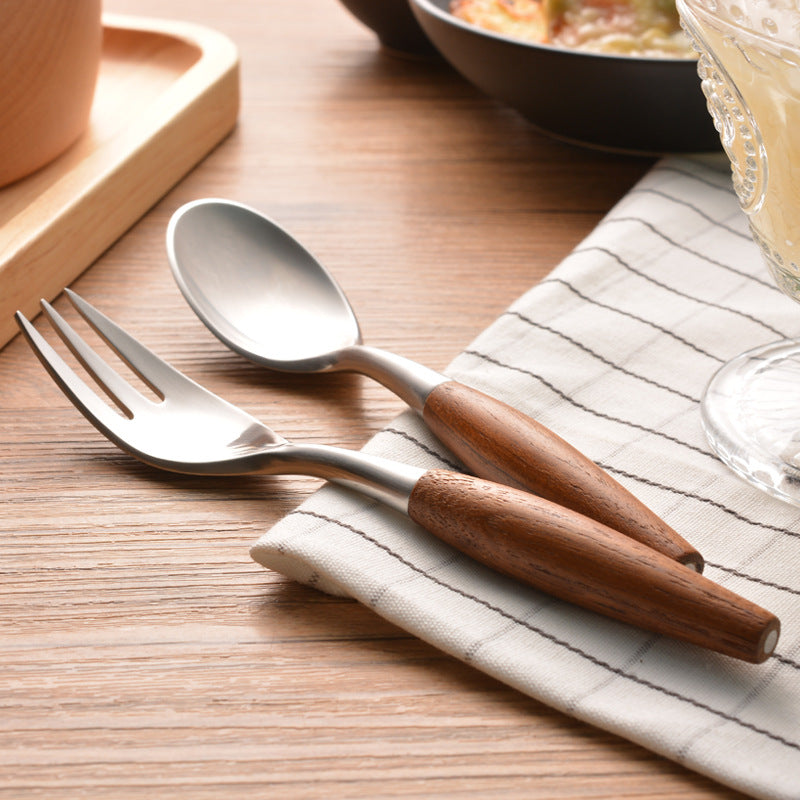 Natural Wood and Stainless Steel Flatware Set – Stylish Dining Essentials