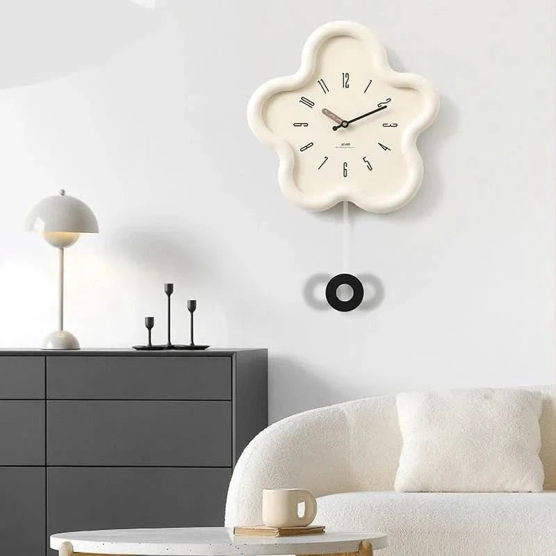 Nature's Touch | 3D Floral Wall Clock with Silent Pendulum | Eco-Friendly Design for Tranquil Spaces