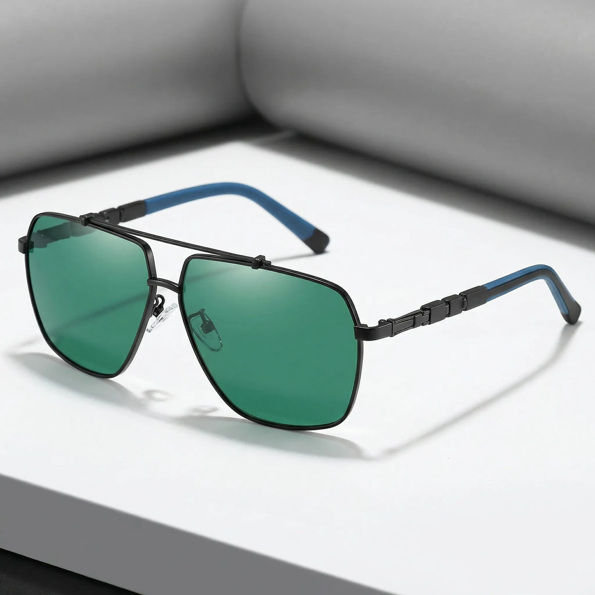 Polarized Aviator Sunglasses for Men UV400 Protection Metal Frame Blue Green Brown Black