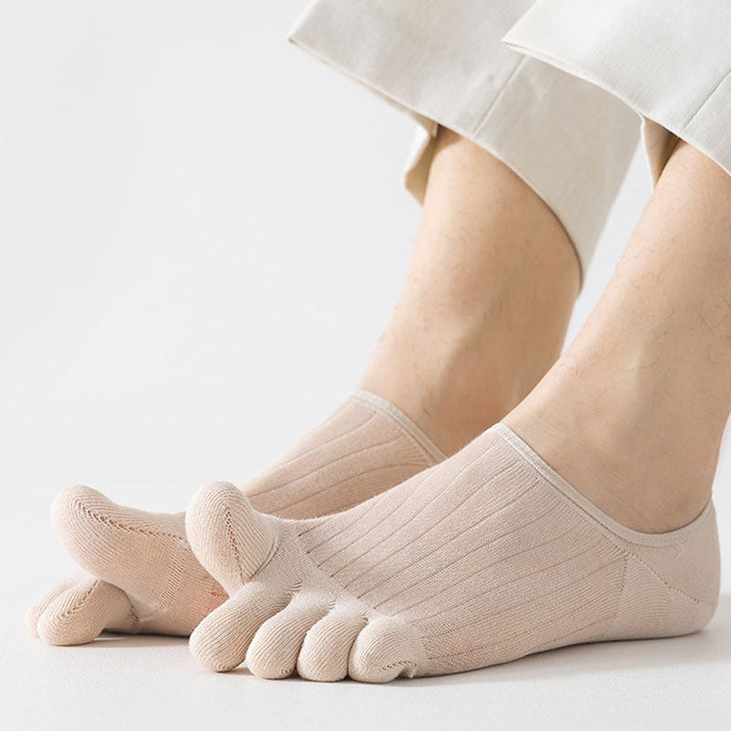 Low-Cut Toe Socks with Grip for Women & Men – Five-Toe Design, Non-Slip Liner Socks for Loafers, Flats & Sneakers