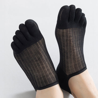 Low-Cut Toe Socks with Grip for Women & Men – Five-Toe Design, Non-Slip Liner Socks for Loafers, Flats & Sneakers