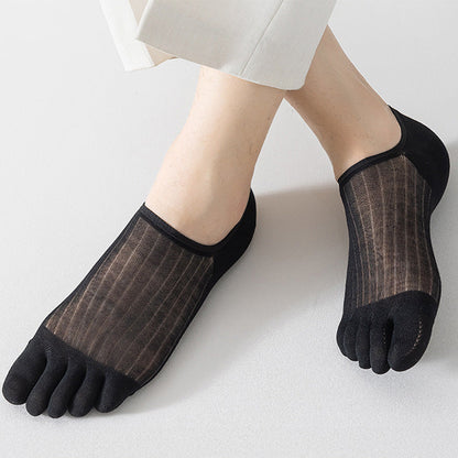 Low-Cut Toe Socks with Grip for Women & Men – Five-Toe Design, Non-Slip Liner Socks for Loafers, Flats & Sneakers