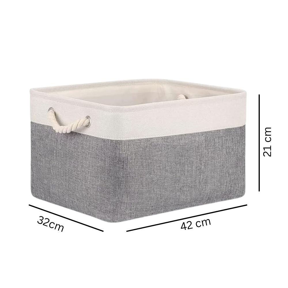 NeatNest Storage Basket - Durable Cotton Linen, Foldable Design
