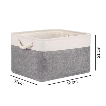 NeatNest Storage Basket - Durable Cotton Linen, Foldable Design