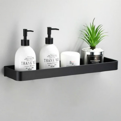 No-Drill Aluminum Bathroom Shelf – Space-Saving Wall Organizer for Shampoo & Toiletries
