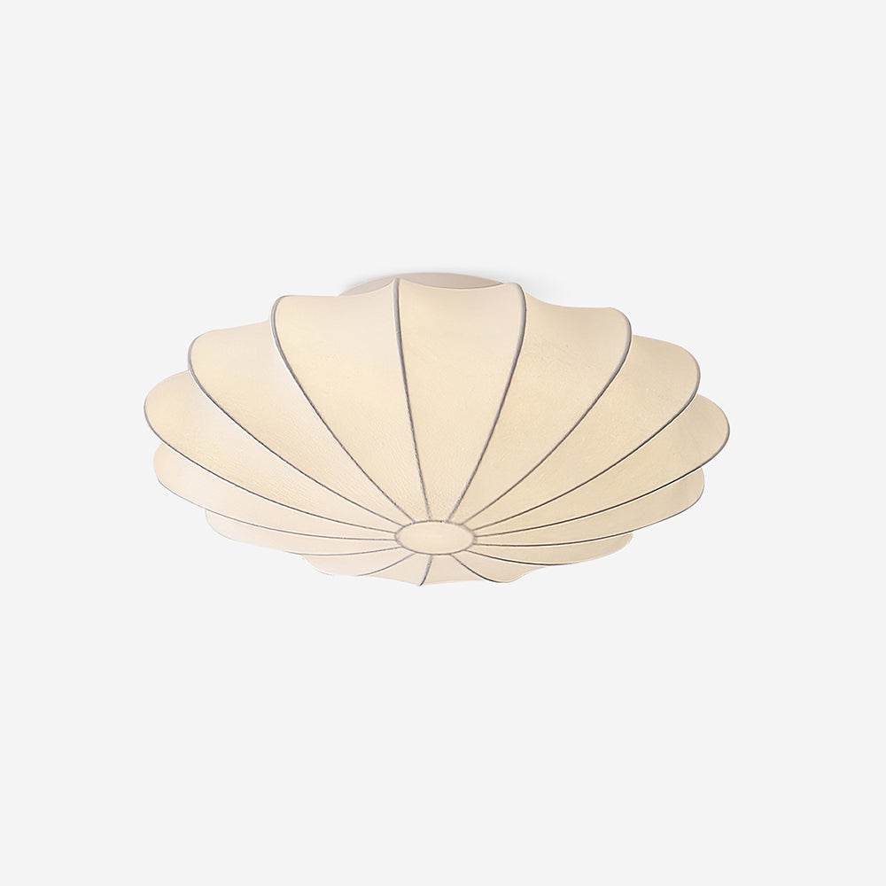 Flush Mount Pendant with Silk Shade White Metal Base for Bedroom Living Room Hallway Soft Glow E26 Socket 40W Compatible Wall or Ceiling Ins