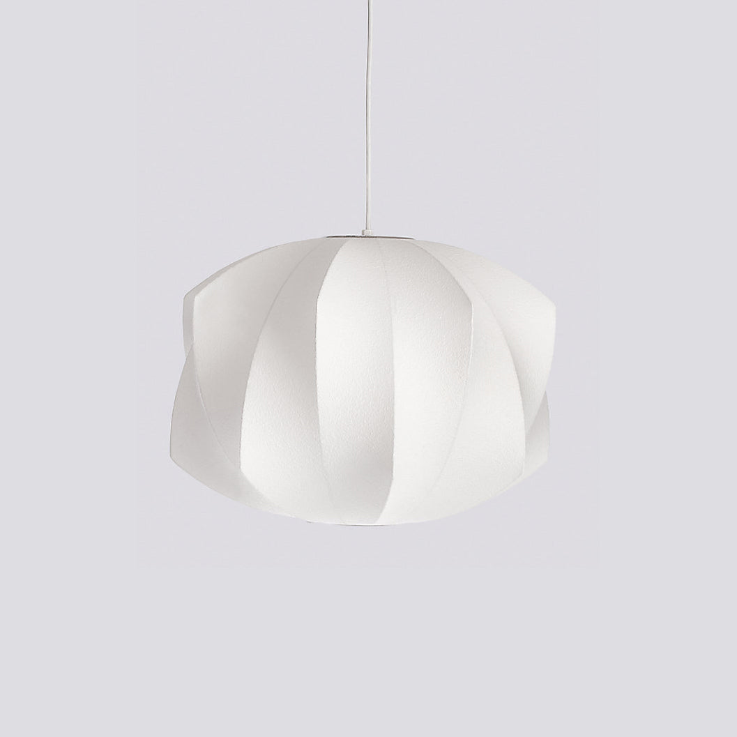 Steel Wire Silk Shade Ceiling Light 20 in White for Kitchen Island Dining Room Modern Pendant Lamp Hanging Fixture Adjustable Cord E26 Base