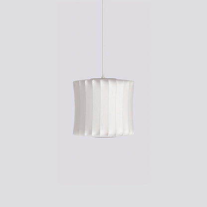 Steel Wire Silk Shade Ceiling Light 20 in White for Kitchen Island Dining Room Modern Pendant Lamp Hanging Fixture Adjustable Cord E26 Base