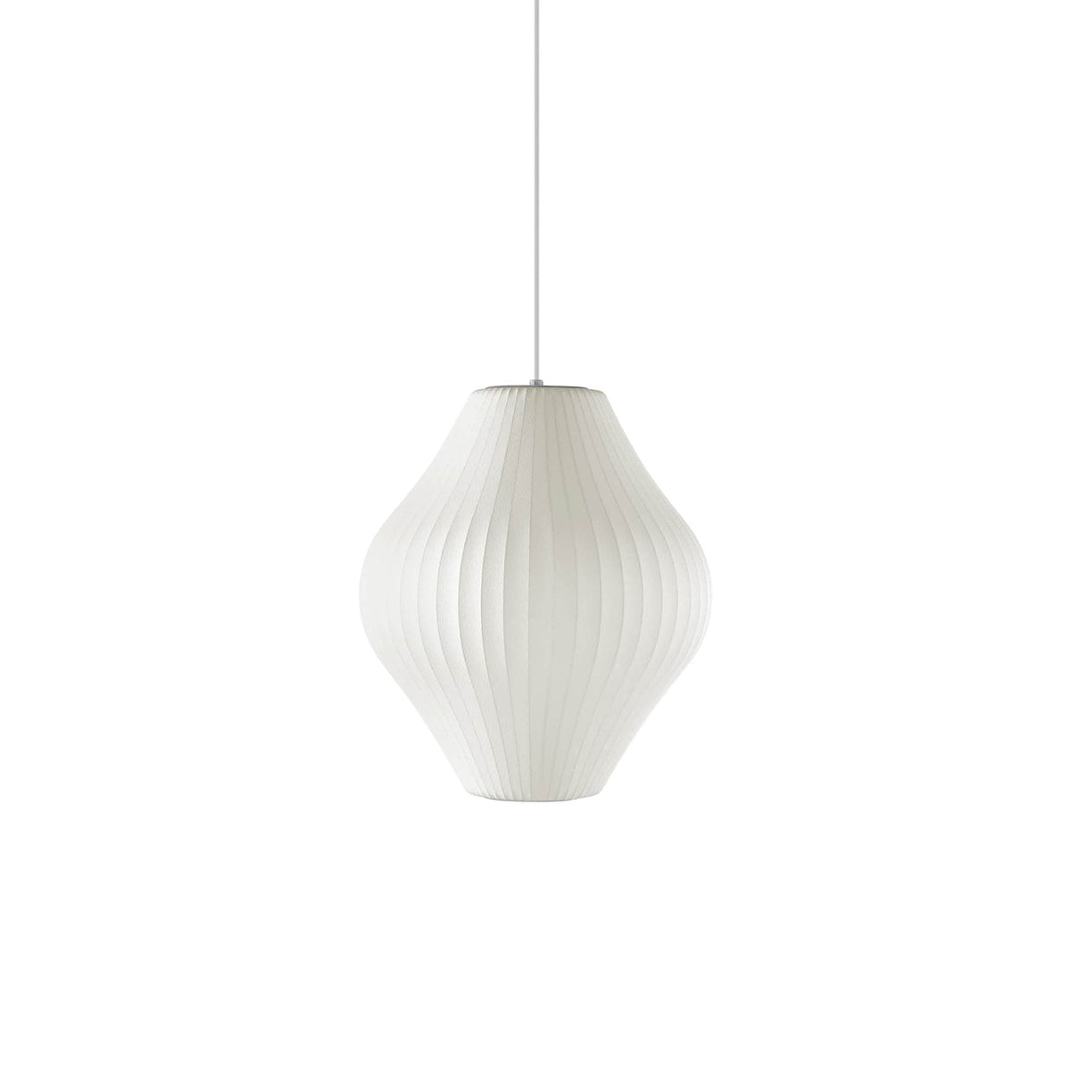 Steel Wire Silk Shade Ceiling Light 20 in White for Kitchen Island Dining Room Modern Pendant Lamp Hanging Fixture Adjustable Cord E26 Base