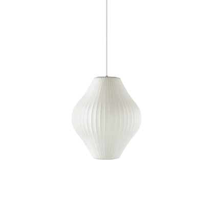 Steel Wire Silk Shade Ceiling Light 20 in White for Kitchen Island Dining Room Modern Pendant Lamp Hanging Fixture Adjustable Cord E26 Base