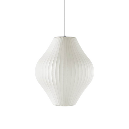 Steel Wire Silk Shade Ceiling Light 20 in White for Kitchen Island Dining Room Modern Pendant Lamp Hanging Fixture Adjustable Cord E26 Base