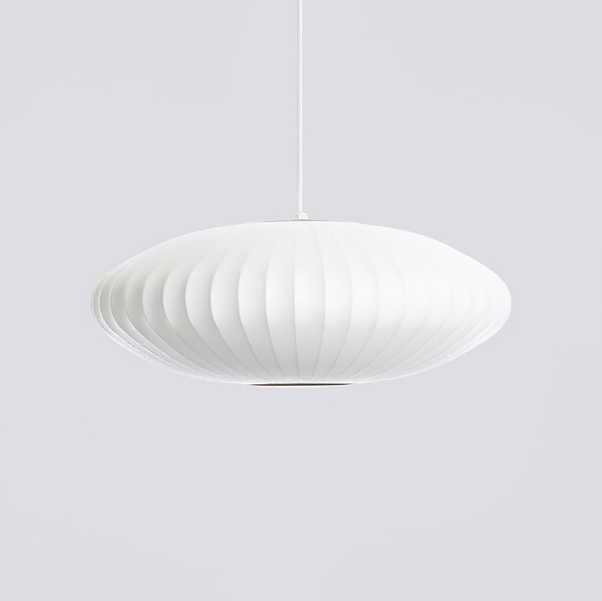 Steel Wire Silk Shade Ceiling Light 20 in White for Kitchen Island Dining Room Modern Pendant Lamp Hanging Fixture Adjustable Cord E26 Base