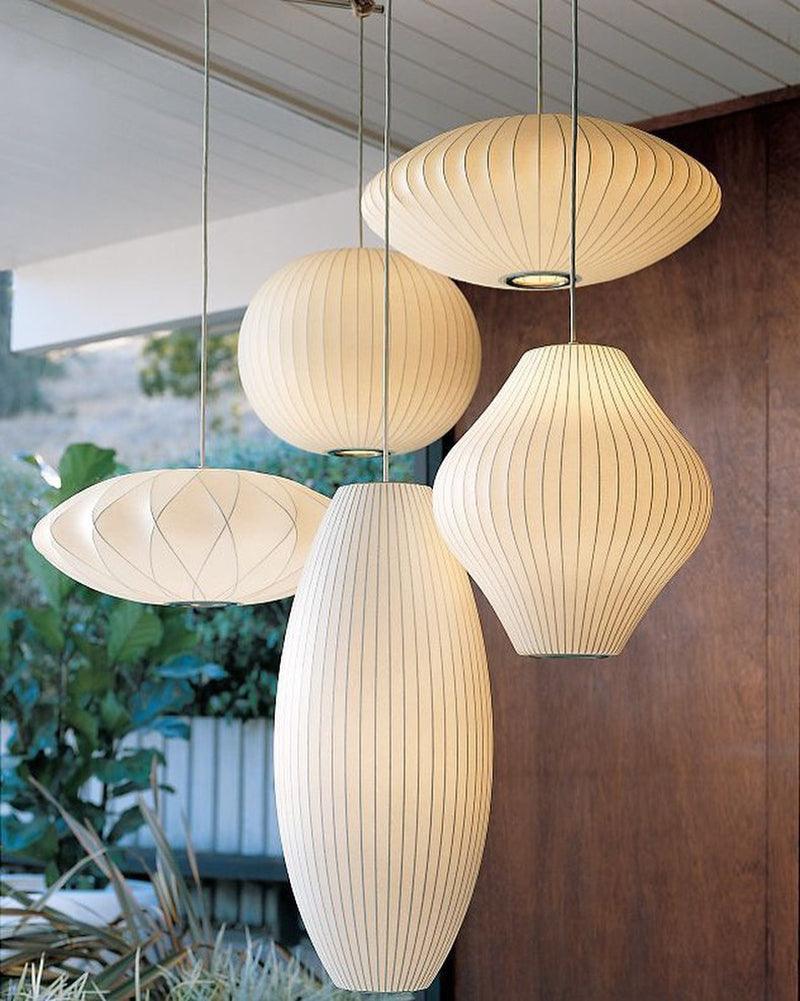 Steel Wire Silk Shade Ceiling Light 20 in White for Kitchen Island Dining Room Modern Pendant Lamp Hanging Fixture Adjustable Cord E26 Base