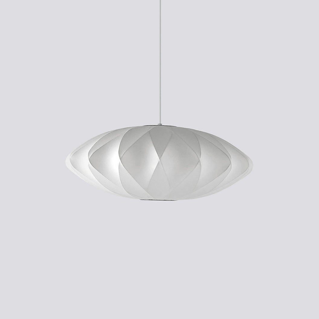 Steel Wire Silk Shade Ceiling Light 20 in White for Kitchen Island Dining Room Modern Pendant Lamp Hanging Fixture Adjustable Cord E26 Base