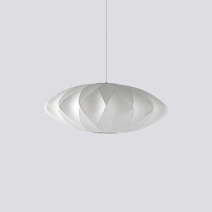 Steel Wire Silk Shade Ceiling Light 20 in White for Kitchen Island Dining Room Modern Pendant Lamp Hanging Fixture Adjustable Cord E26 Base