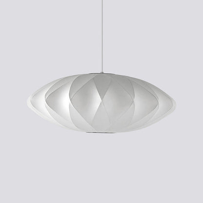 Steel Wire Silk Shade Ceiling Light 20 in White for Kitchen Island Dining Room Modern Pendant Lamp Hanging Fixture Adjustable Cord E26 Base