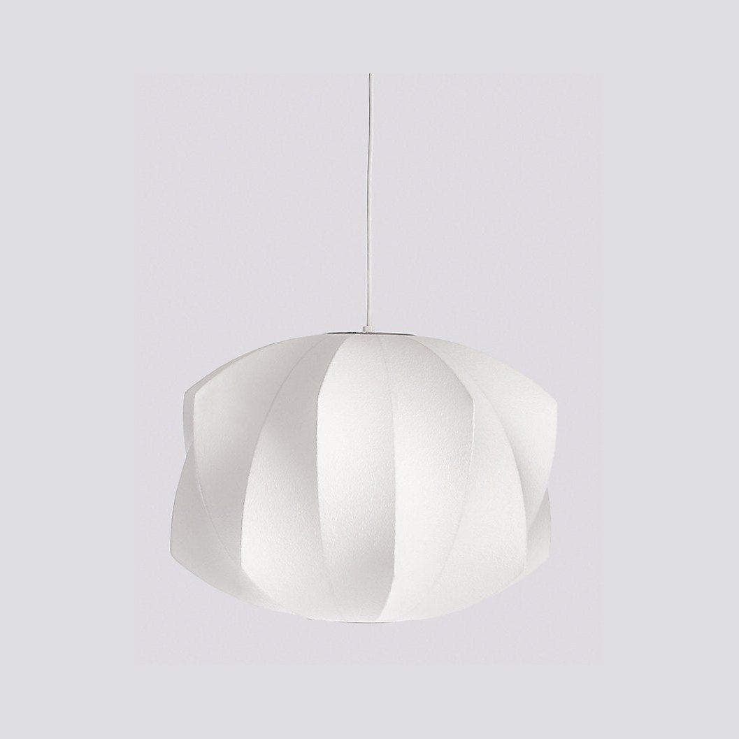 Steel Wire Silk Shade Ceiling Light 20 in White for Kitchen Island Dining Room Modern Pendant Lamp Hanging Fixture Adjustable Cord E26 Base