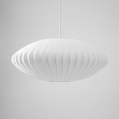 Steel Wire Silk Shade Ceiling Light 20 in White for Kitchen Island Dining Room Modern Pendant Lamp Hanging Fixture Adjustable Cord E26 Base