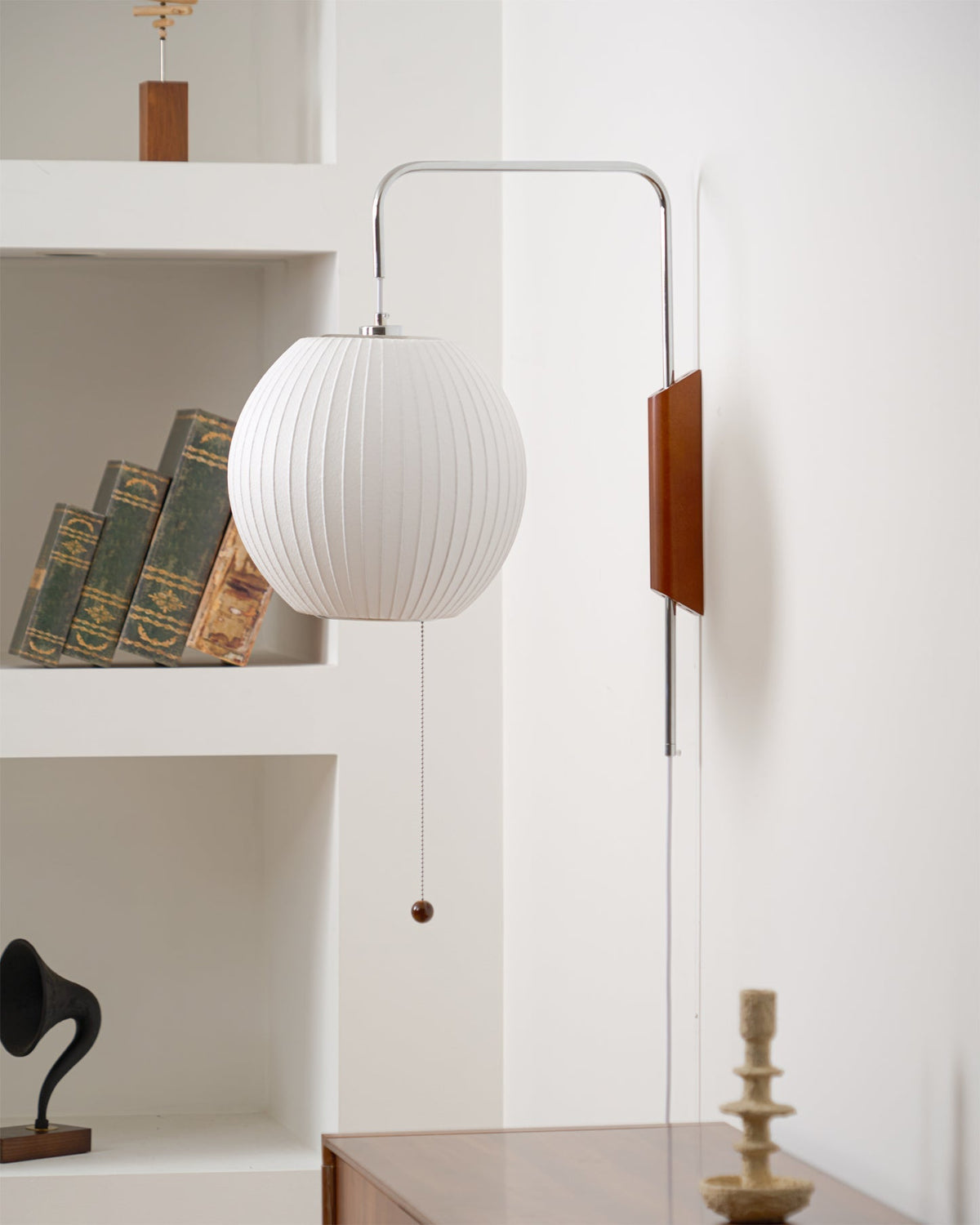 Modern Sconce Light Fixture with Walnut Accent for Bedroom Reading Nook Hallway 11x16 inch Wall Mount LED Compatible
