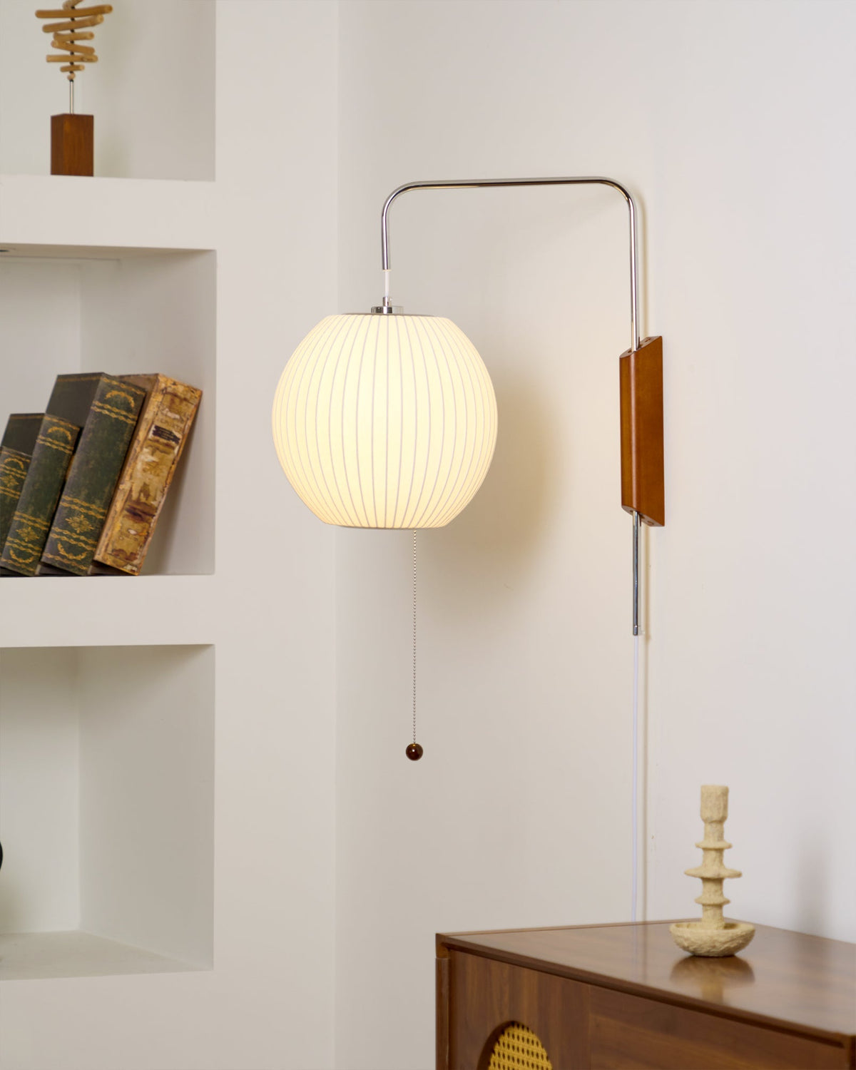 Modern Sconce Light Fixture with Walnut Accent for Bedroom Reading Nook Hallway 11x16 inch Wall Mount LED Compatible