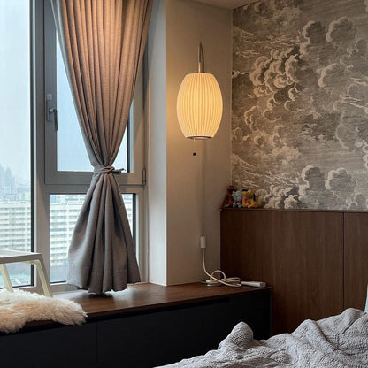 Modern Sconce Light Fixture with Walnut Accent for Bedroom Reading Nook Hallway 11x16 inch Wall Mount LED Compatible