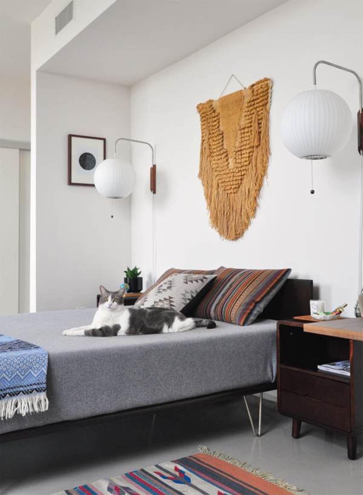 Swivel Sphere Wall Light with Adjustable Cord 15.7 in Walnut Chrome Finish Plug-In LED Sconce for Bedroom Office Living Room