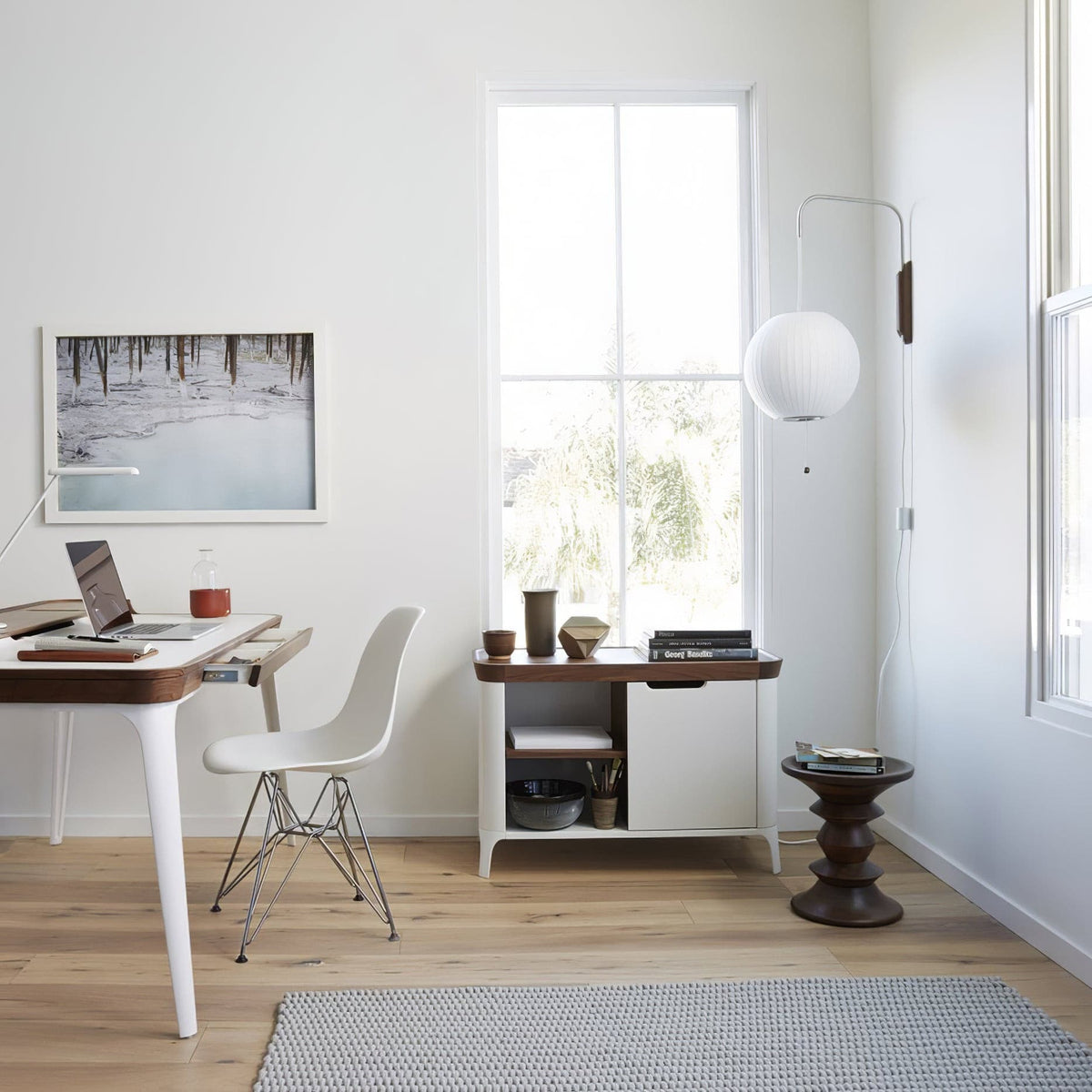 Modern Sconce Light Fixture with Walnut Accent for Bedroom Reading Nook Hallway 11x16 inch Wall Mount LED Compatible