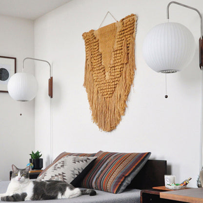 Modern Sconce Light Fixture with Walnut Accent for Bedroom Reading Nook Hallway 11x16 inch Wall Mount LED Compatible