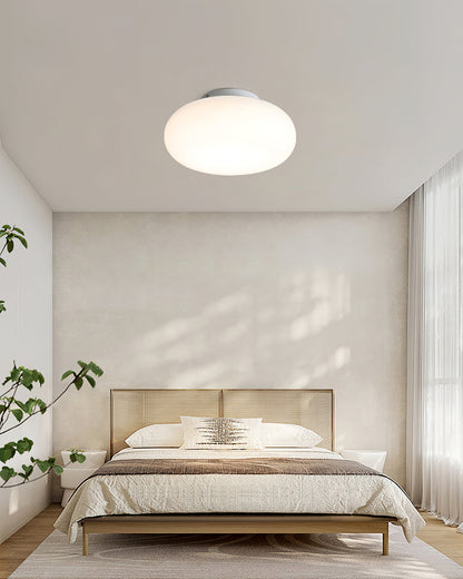 Flush Mount LED Light Fixture White Metal Round 8-Inch for Bedroom Living Room Hallway Office Indoor Low Profile Modern Ceiling Lamp 12W 110