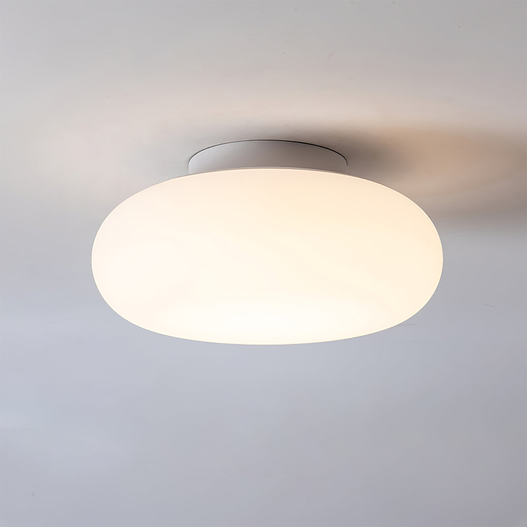 Flush Mount LED Light Fixture White Metal Round 8-Inch for Bedroom Living Room Hallway Office Indoor Low Profile Modern Ceiling Lamp 12W 110