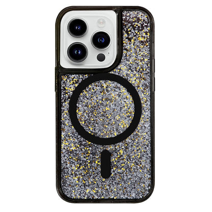 Glitter Liquid Quicksand MagSafe iPhone Case with Anti-Fingerprint TPU Shockproof Protection for iPhone 13 14 15 16 17 Pro Max Air