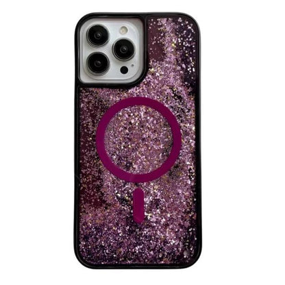 Glitter Liquid Quicksand MagSafe iPhone Case with Anti-Fingerprint TPU Shockproof Protection for iPhone 13 14 15 16 17 Pro Max Air
