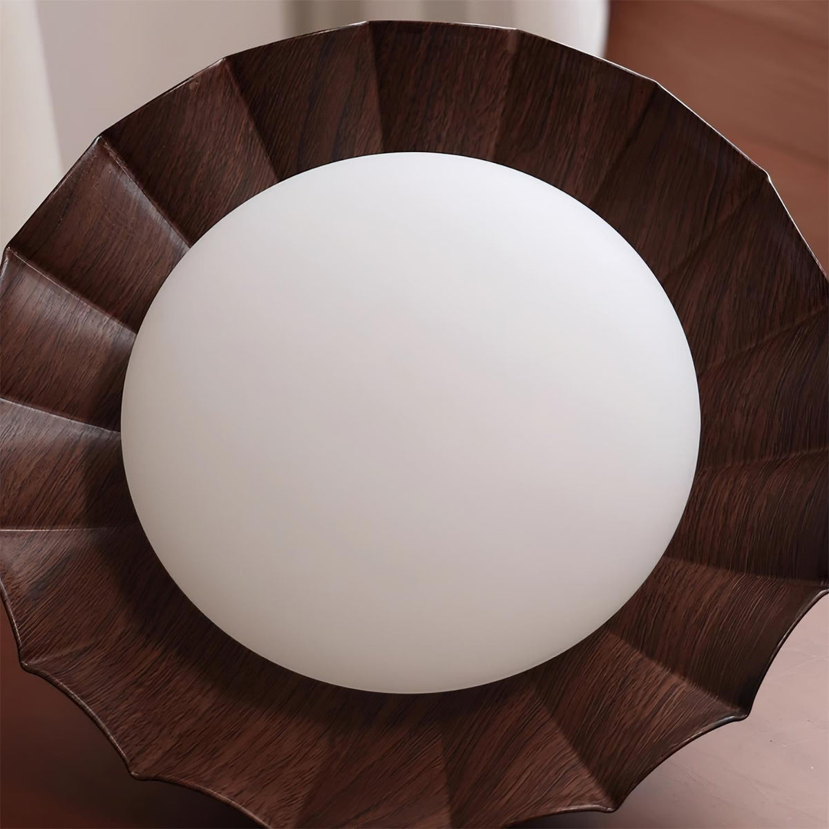 Flush Mount LED Ceiling Light 9.8 in Metal & Polymer Scalloped Fixture Warm White 3000K Bedroom Living Room Hallway Wall or Ceiling Damp Rat