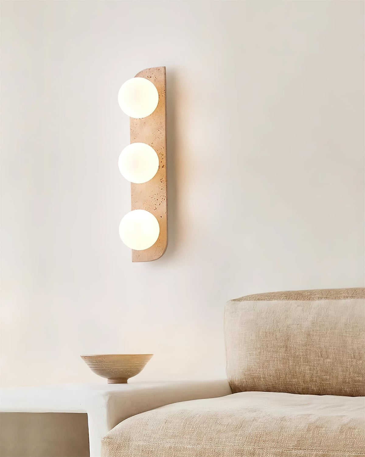 Natural Stone Sconce with G9 Socket – Textured Travertine Accent Fixture for Powder Rooms, Corridors & Bedrooms – 7W LED Compatible – Single