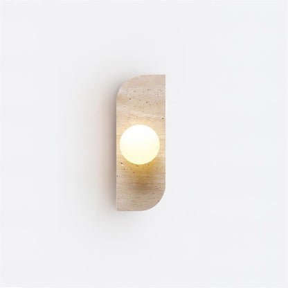 Natural Stone Sconce with G9 Socket – Textured Travertine Accent Fixture for Powder Rooms, Corridors & Bedrooms – 7W LED Compatible – Single