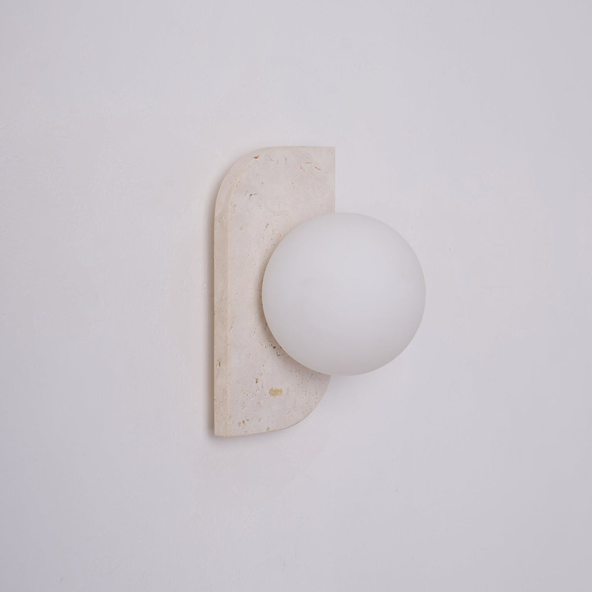 Natural Stone Sconce with Glass Globe G9 Socket Beige Neutral Ambient Light for Entryway Bathroom Bedroom Modern Minimalist Home Décor