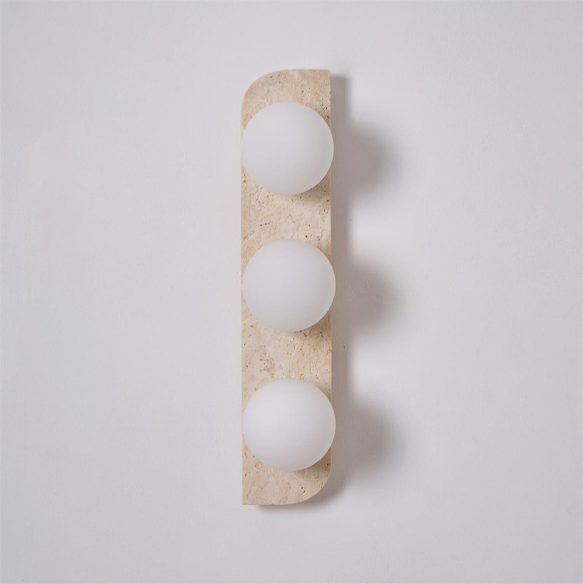 Natural Stone Sconce with Glass Globe G9 Socket Beige Neutral Ambient Light for Entryway Bathroom Bedroom Modern Minimalist Home Décor