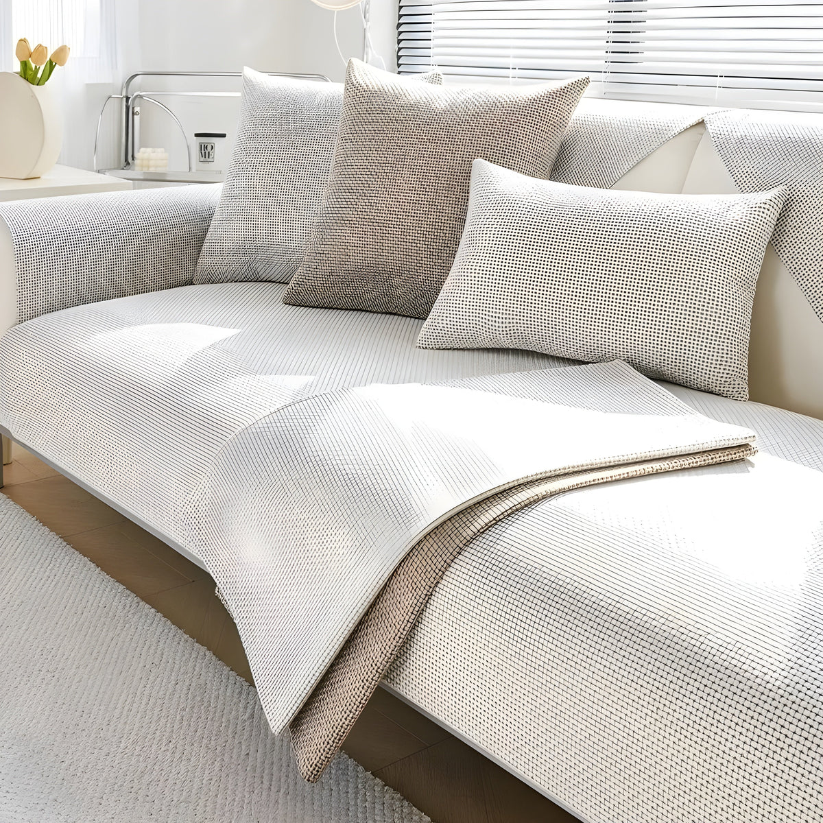 Nerina Sofa Cover - Non-Slip Polyester, Nordic Design