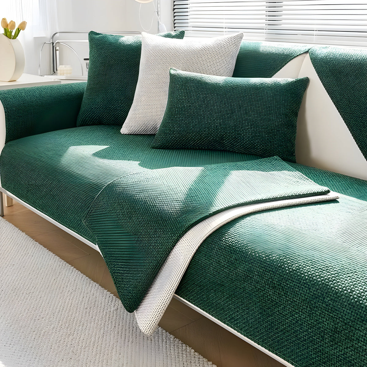 Nerina Sofa Cover - Non-Slip Polyester, Nordic Design