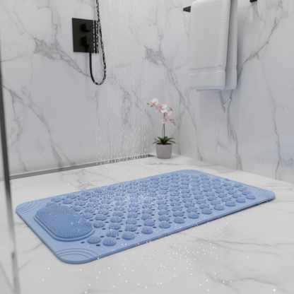 Nerix Shower Mat Non-Slip - Durable PE with Scrub Surface and Suction Cups
