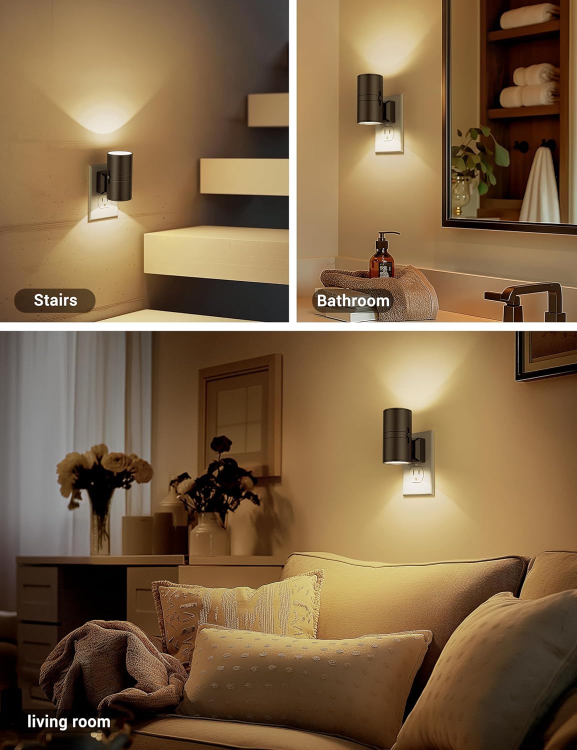 NightNova | LED Night Light with Dusk Sensor & Adjustable Brightness | Compact Plug-in Lamp for Ambient Illumination