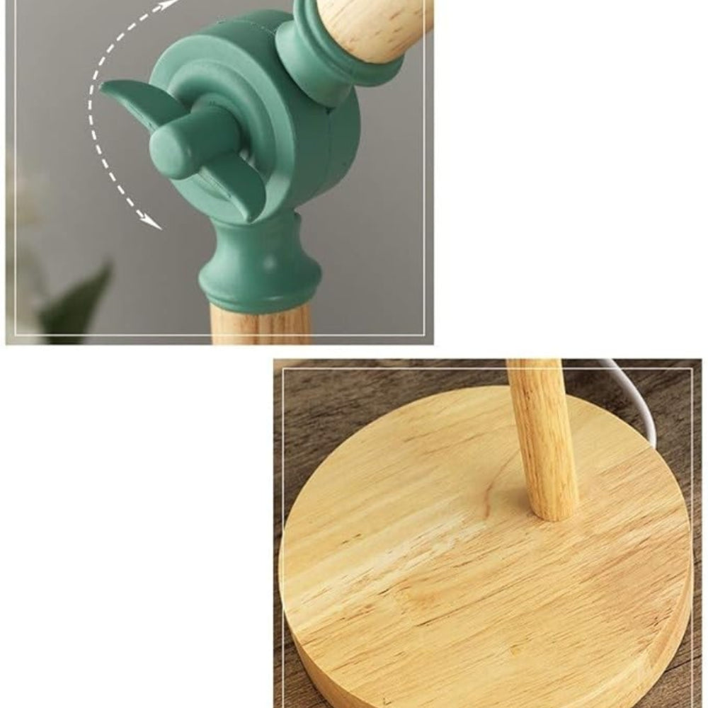 Noble Table Lamp - Iron and Wood, Adjustable Nordic Design for Bedside or Desk