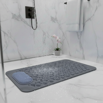 Nerix Shower Mat Non-Slip - Durable PE with Scrub Surface and Suction Cups